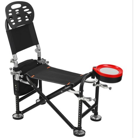 FIANAO - Chaise de pêche - Chaise de camping pliante - Avec porte-appâts - Capacité de charge : 136 kg - Peut contenir deux cannes à pêche (1/5)