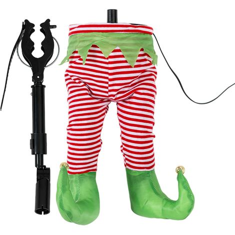 Jambes du Père Noël pour Sapin Décoration de Cime Animée à Bascule pour Le Père Noël Déco intérieure festive pour porte, cheminée, escalier, fenêtre, balcon, entrée, chambre (1/5)