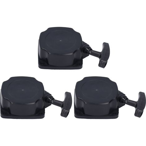 Lot de 3 poulies de démarrage à corde, accessoires pour outils de jardin, compatibles avec les câbles en acier 40-5, entièrement noires