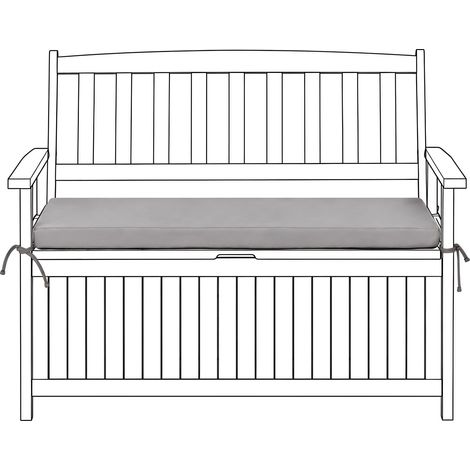 Coussin d'Assise pour Banc d'Extérieur en Tissu Housse Amovible avec Liens Résistants aux UV et Hydrofuges Gris Sovana (1/5)