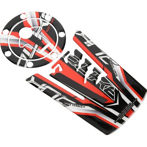 Autocollant réfléchissant pour réservoir de carburant, autocollant pour bouchon de réservoir, décoration élégante orange et noire pour moto (1/5)