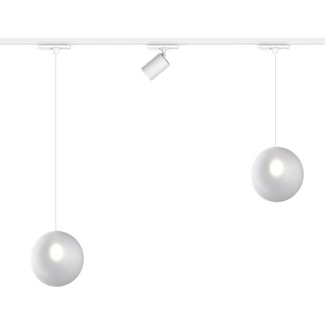 Binario top light mono 1184 eclipse yari bianco g9 led lampada soffitto moderna spot orientabile sfera vetro satinato