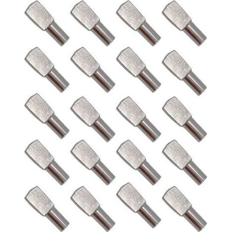 20Pcs Taquet Etagere, Support d'Étagère Étagère Broches Cheville Etagere Supports de Plaque en Métal Nickelé pour Armoire Bureau Accessoires - 5mm19mm (1/5)
