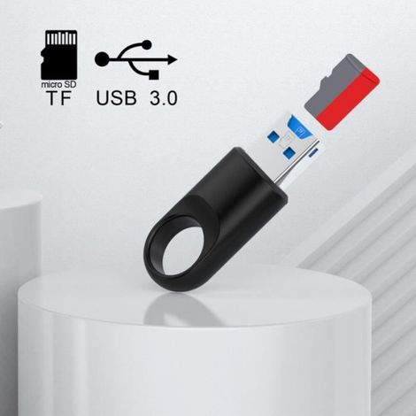 Hub USB,Lecteur de carte Micro SD-TF USB 3.0,mini carte mémoire pour téléphone portable,adaptateur - Black[B9852] (1/4)