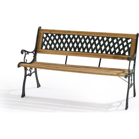 Panchina da Giardino Esterno in Legno e Metallo Ghisa Parco Verdelook