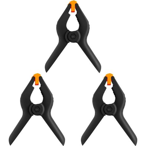 Lot de 3 pinces à ressort de 8,9 cm pour toile de fond, petites pinces à ressort en plastique robustes pour travaux manuels, bricolage, support de toile de fond, travail du bois, photographie, studios (1/5)