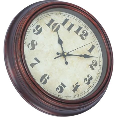Horloge Murale Vintage Silencieuse sans Bruit Fonctionnement à Quartz Alimentée par Pile pour Salon Chambre ou Décoration Rustique (1/5)