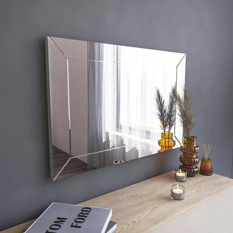 Miroir rectangulaire mural 75 cm - cadre biseauté CODY (1/5)