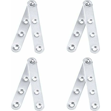 Lot de 4 Charnières Pivot Porte(10016mm) en acier inoxydable. Pivote à 360 ° .Pivote vers le bas . Pour porte d'armoire. armoire à chaussures-Argent (1/5)