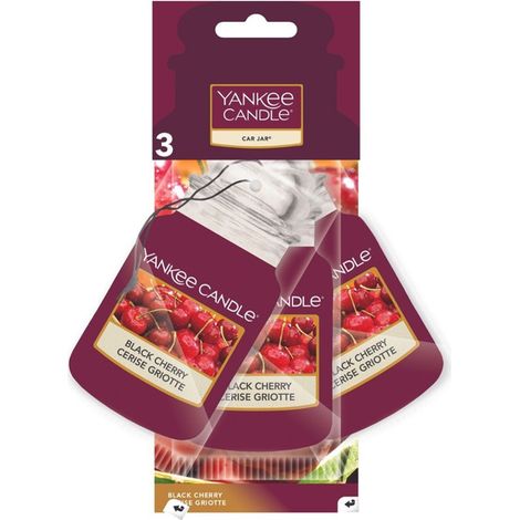 YANKEE CANDLE Auto-Duftglas Bonus-Autoduft SCHWARZE KIRSCHE 3x15g