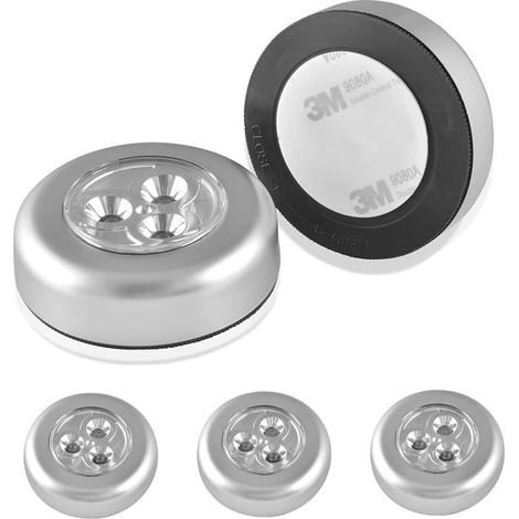 ECLAIRAGE DE MEUBLE 5 Pcs Spots Lampe LED sans Fil, Lampe Autocollante à Piles, Éclairage sous Meuble à Lumière Froid, Lampe de Pl (1/4)