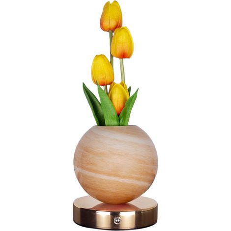 Lampe tulipe orange tactile 3 couleurs (1/5)