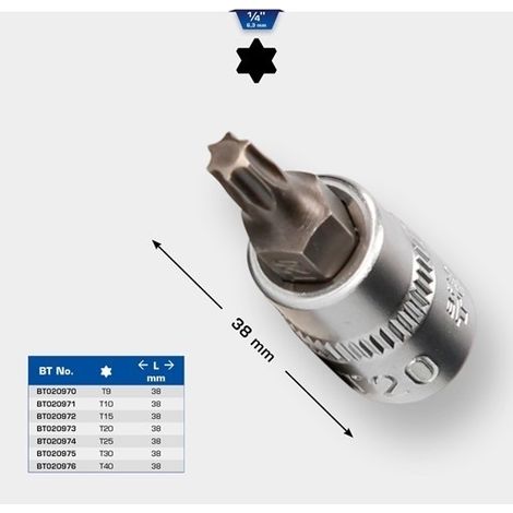 BRILLIANT TOOLS 1/4" Torx-Bit-Stecknuss T20 - BT020973 (1/2)