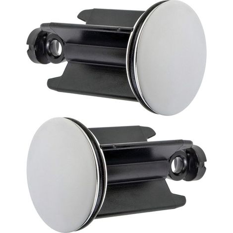 Bouchon de lavabo universel Ø 40 mm – Lot de 2 – Laiton chromé avec joint en caoutchouc – Hauteur réglable 6,5 à 8,5 cm (1/5)