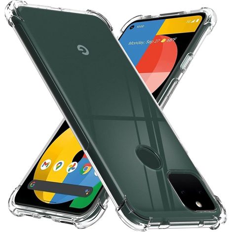 CUSTODIA PER GOOGLE PIXEL 5A 6.34" IN SILICONE TRASPARENTE ANGOLI RINFORZATI (1/5)