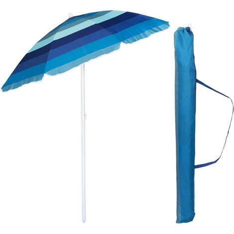 Ombrellone da Spiaggia con Diametro 180 cm - Tessuto Poliestere 440gr con Asta in metallo da 32 mm - 8 Stecche e Snodo Regolabile con Sacca Tracolla p (1/5)