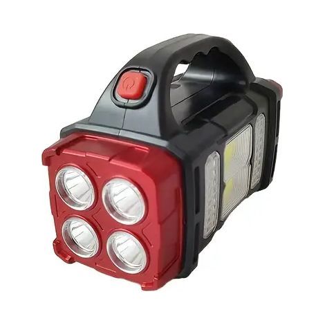 1 Lampe de poche LED rechargeable par panneau solaire et USB, batterie au nickel de 1500 Mah, lumière de travail tactique COB, 4 modes (1/2)