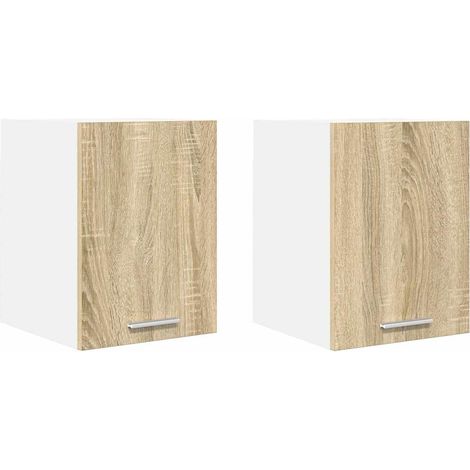 Maison Exclusive - Armadio pensile con porta Riga 2 pcs Quercia Sonoma e Bianca
