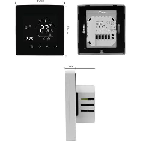 Thermostat de chaudière, thermostat de chauffage intelligent thermostat wifi pour le chauffage au sol des chaudières à gaz / eau, liaison 3A - eau MNS (1/2)