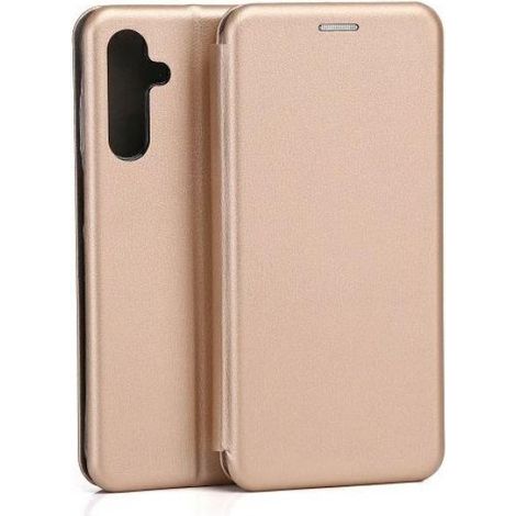 Etui A Rabat - Samsung A15 - Fermeture Magnetique - Fonction Support - Or - 1 Piece