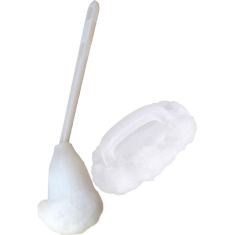 Brosse WC, blanc, nylon/ABS, pour rebords WC et salle de bain (1/5)