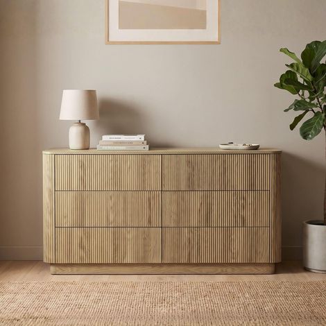 Winthorpe Chest Of 6 Drawer Oak Bedroom Storage Organiser Cabinet - Oak