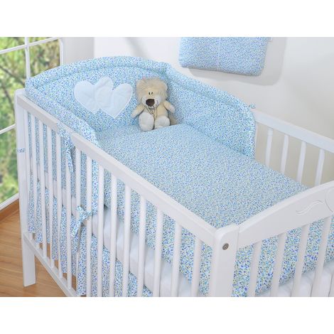 Juego de ropa de cama de 2 piezas 120x90 - Corazones de pradera azules (1/5)