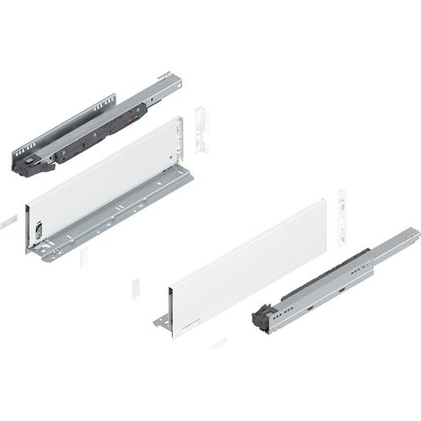 Blum Legrabox pure H K Schubladenschienen Set  1 Paar, 40kg 450mm  Tip On Vollauszug, seidenweiß