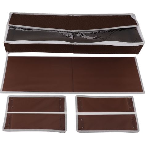 Organisateur de rangement à chaussures sous le lit, boîte de rangement imperméable en tissu Oxford, carton et PVC, avec fenêtre transparente et coloris anthracite, pour la maison et le placard. (1/5)