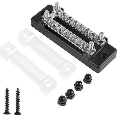 Elektrische Verteilerschiene 150A, 12V-48V Bus-Klemmenblock für Auto und Boot, 2 Reihen 6-fach, Stromverteilerblock für Wasserfahrzeuge.