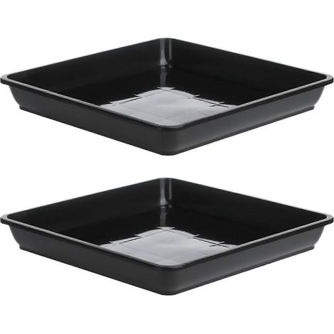 Kunststoff-Auffangschalen für Blumentöpfe, 2 Stück, quadratisch, für Sukkulenten, Wasser