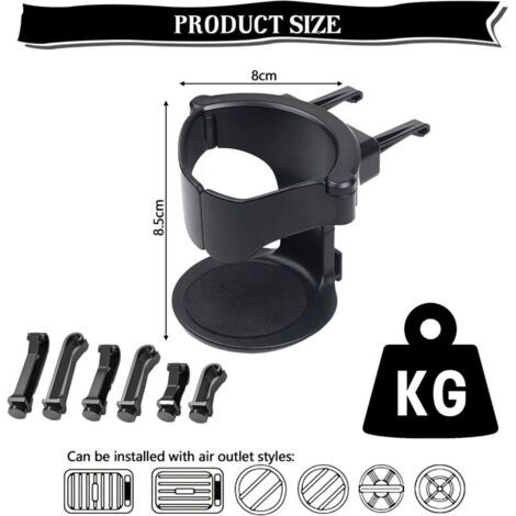 Deux porte-gobelets de voiture, support de ventilation réglable, porte-gobelet à café, porte-boisson et porte-gobelet à café. (1/3)