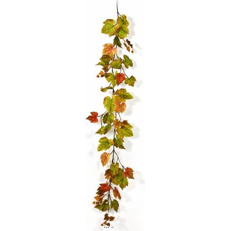 Guirlande feuilles de Vigne factice Automnale L180 cm 62 belles feuilles