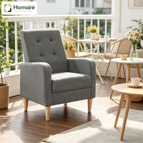 Graues Holzsofa mit Armlehnen 54 x 61 x 90,5 cm HOMAIRE (1/5)