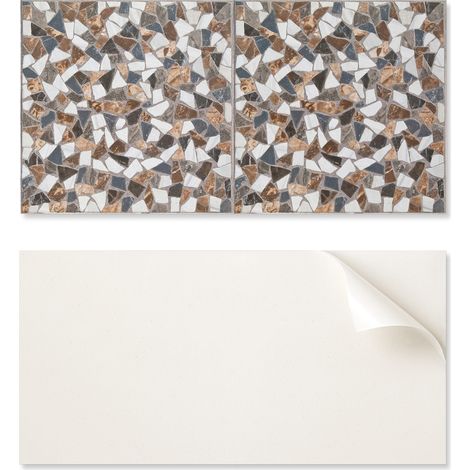 Panel decorativo de vinilo para pared con estampado, 120x60 cm, mosaico con diversas formas.