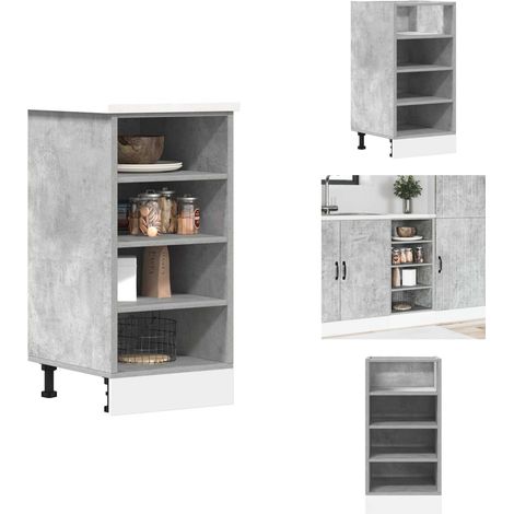 Armoire de plancher gris béton 40x44,5x81,5cm bois d’ingénierie - Armoire De Plancher - Armoires De Plancher - Armoire De Cuisine - Placard De Cuisine (1/5)