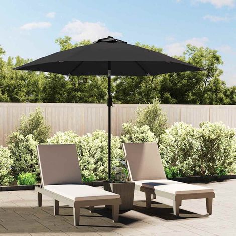 vidaXL Parasol d'extérieur avec poteau en métal 300 cm Noir (1/4)