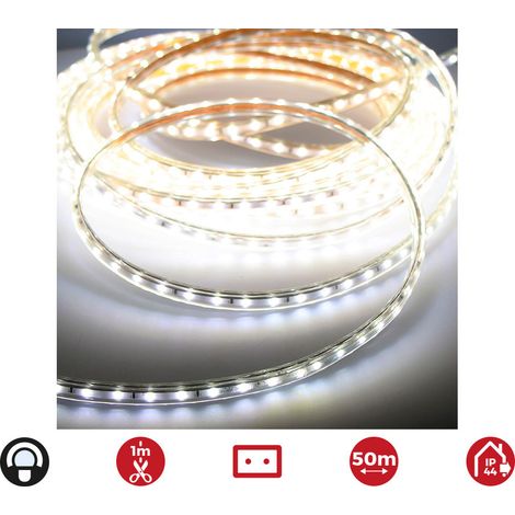 Bande de led 50m. 12mm d'épaisseur 60 leds/m 4,2w/m white cool 6.400k ip44 edm 220-240v (utilisation intérieure-extérieure) (1/2)