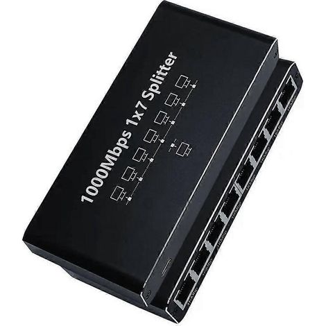 Gigabit-Ethernet-RJ45-Splitter, 1000-Mbit/s-Erweiterungsadapter, Netzwerkanschluss für PC, Laptop, Router, 1 bis 7 Ports (1/5)