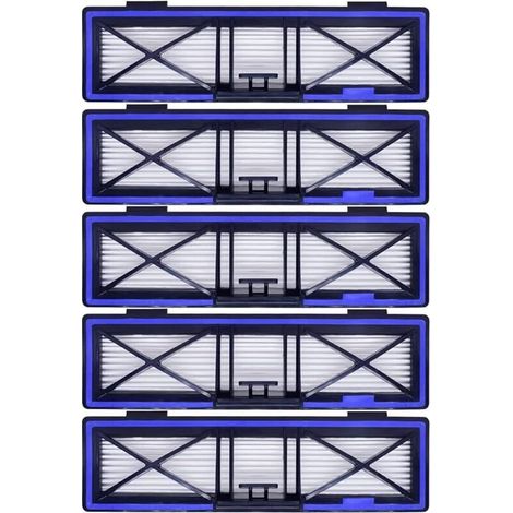 Lot de 5 filtres HEPA H12 de rechange bleus compatibles avec les aspirateurs robotiques Neato D10, D9, D8, D7, D6, D5, D4, D3. (1/5)