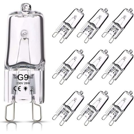 Lot de 10 Ampoule G9, 28W 230V Dimmable, Blanc Chaud 2800K, 370LM, Pour Lustres Et Appliques (1/5)