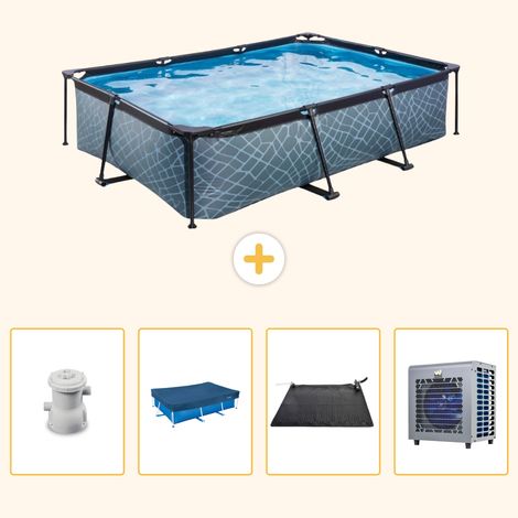 Exit-toys Piscine Exit Rectangulaire - Effet Pierre - 300x200x65 cm - 5-pièces S176 (1/5)