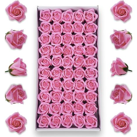 Rosas de jabón en set de 50 piezas en color rosa (1/5)
