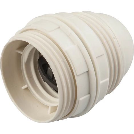 poly pool - portalampada e27 con 2 ghiere corpo filettato bianco