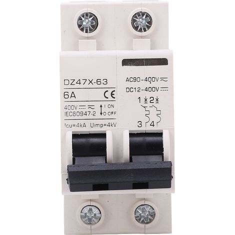 Miniatur-AC/DC-2P-6A-400V-Leistungsschalter, DIN-Schienenmontage für Photovoltaik-Solaranlagen DZ47X 63 (1/5)
