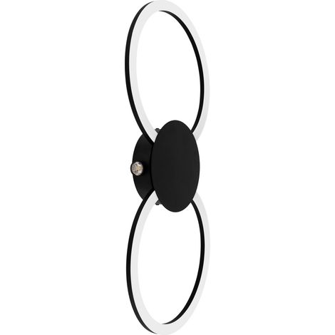 Plafoniera Moderna Venticello 1 Alluminio Nero 2 Luci Led 20,91W 2400+135Lm