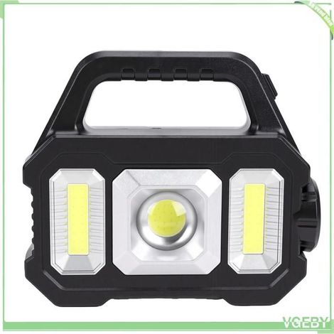 Lampe de poche solaire - FAFEICY - Projecteur LED portable - 10W - 1800mAh - Chargement solaire et USB (1/5)