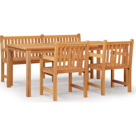 Maison Exclusive - Set da Pranzo per Giardino 4 pz in Legno Massello di Teak
