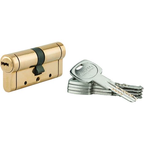 Cylindre de serrure Trafic 12, 35x35mm, laiton, anti-arrachement, anti-perçage, anti-casse, 5 clés - (1/3)