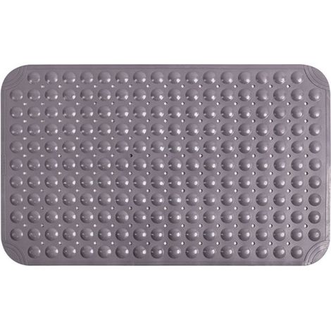 Tapis de douche antidérapant en TPE 31 x 19 pouces avec trous d'évacuation et ventouses, antidérapant pour les personnes âgées et les enfants, beige 31 x 19 poucesgris foncé (1/5)